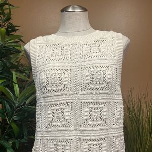 Crochet sweater vest- Cream